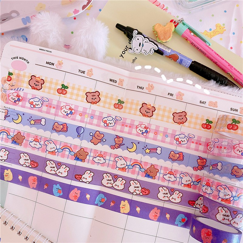 

[Selcyshine] Washi Tape Deco Topload Washi Tape Solasi/Solatip Motif Cute Lucu Teddy Bear