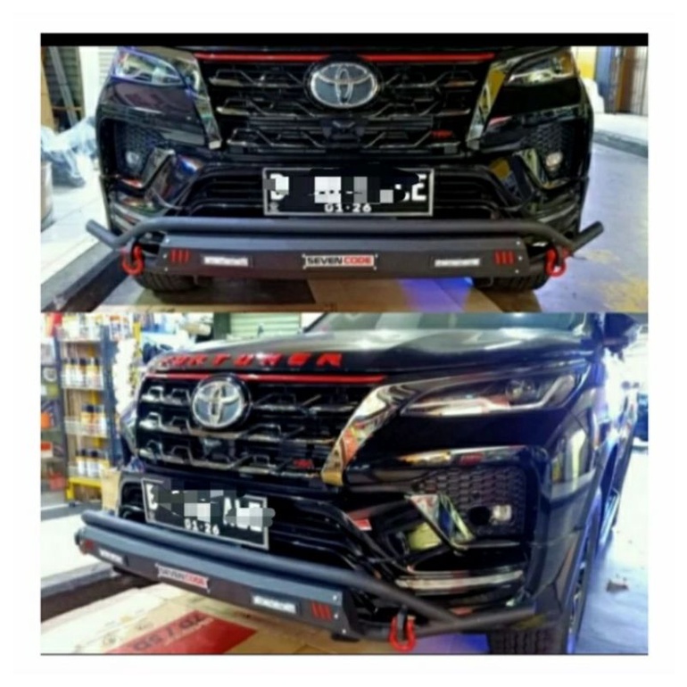 Paket Towing Bemper Depan + Tanduk Belakang Besi Cobra All New Fortuner 2020-2021