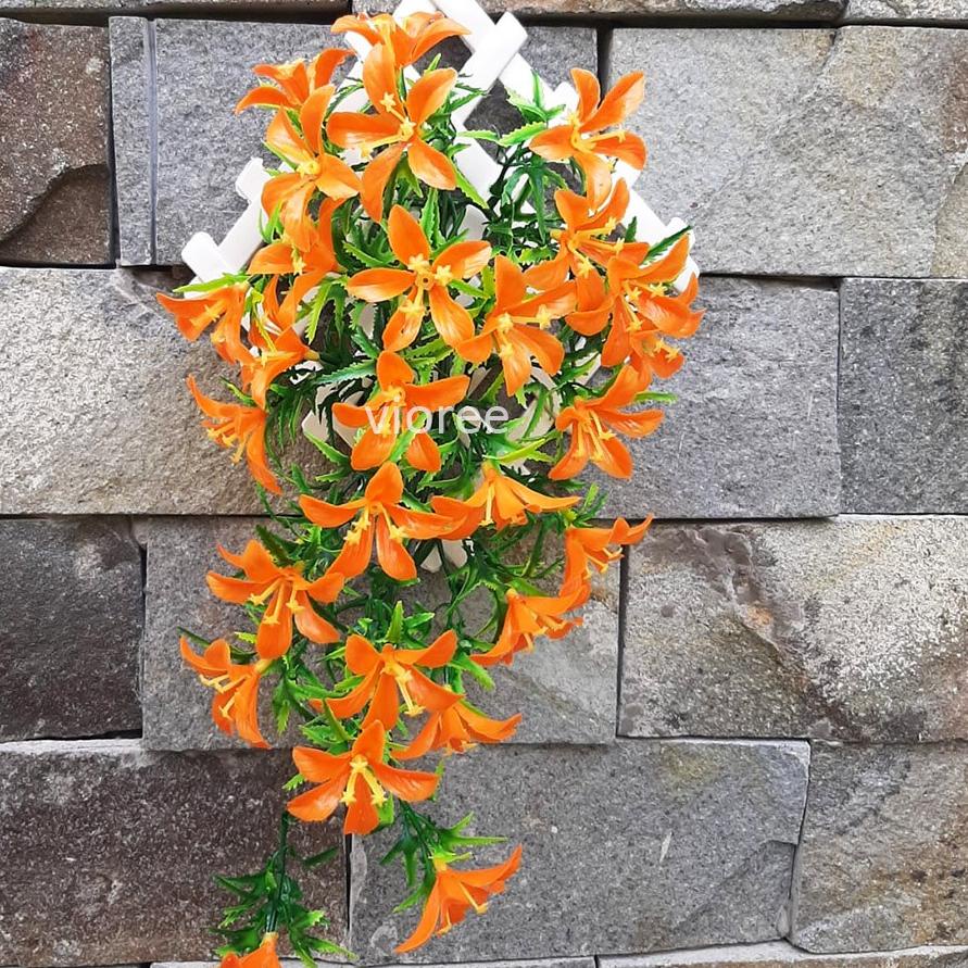 WT9-3KZQ7 Vioree Bunga Kamboja Plastik Hiasan Dinding Ruang Tamu Hias Gantung Murah Grosir Model.ter