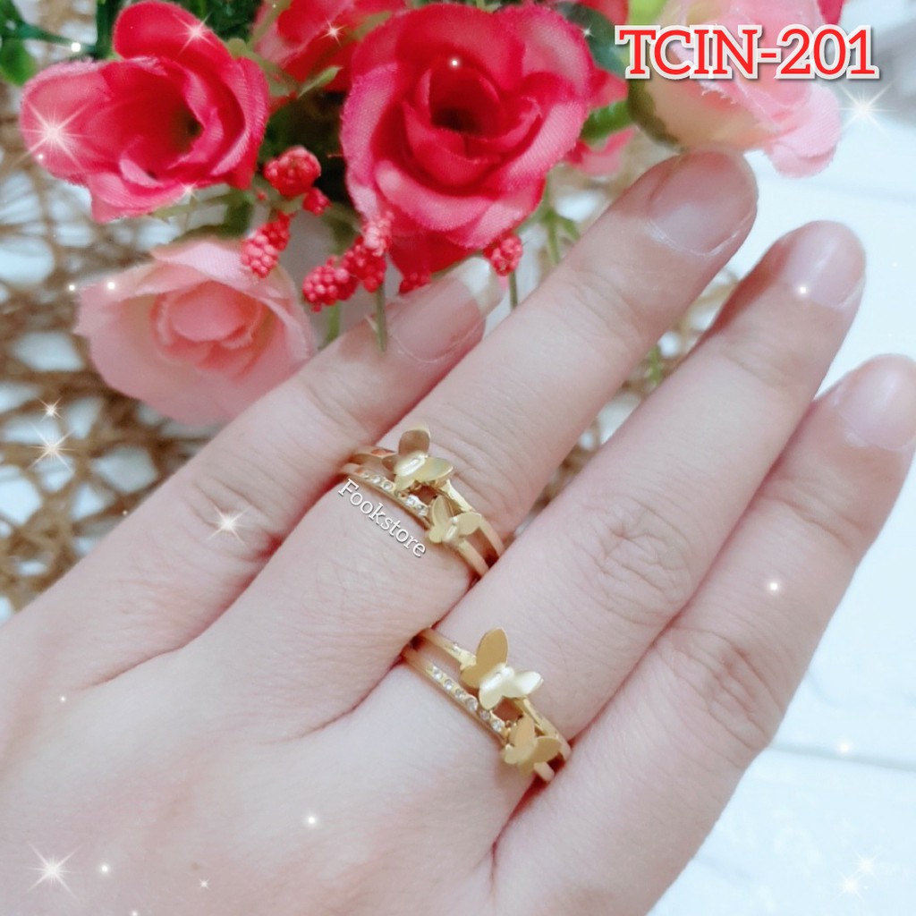 COD/ TERMURAH CINCIN TITANIUM / TIDAK BERKARAT MODEL FASHION KOREA WARNA GOLD