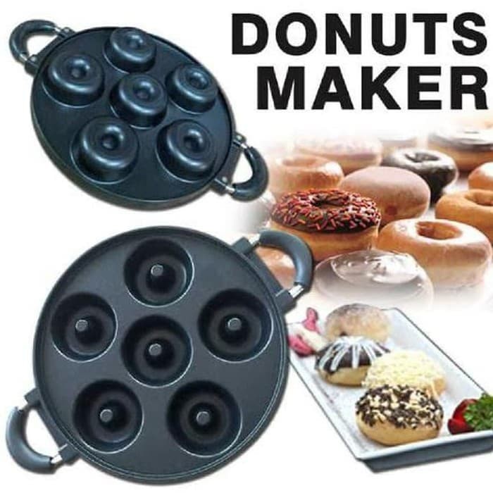 CETAKAN DONAT Q2 8504 Donut Maker 6 Lubang Q2-8504 Snack Maker Donut Cake Pan 28cm Teflon