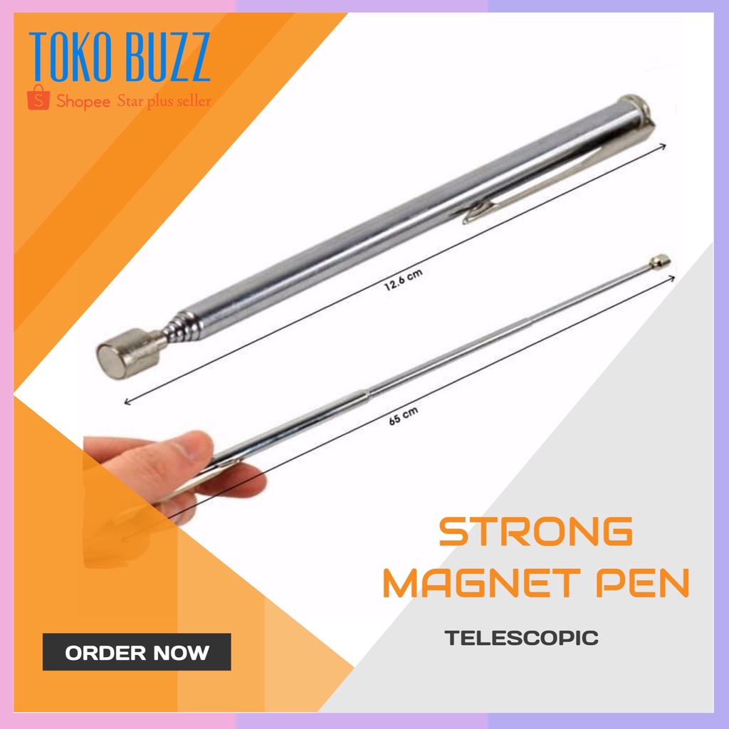 Tongkat PULPEN PEN MAGNET TELESKOPIK Pick Up Tool Magnetic Pen Teslescopic Neodymium STRONG MAGNET Tool HT-010