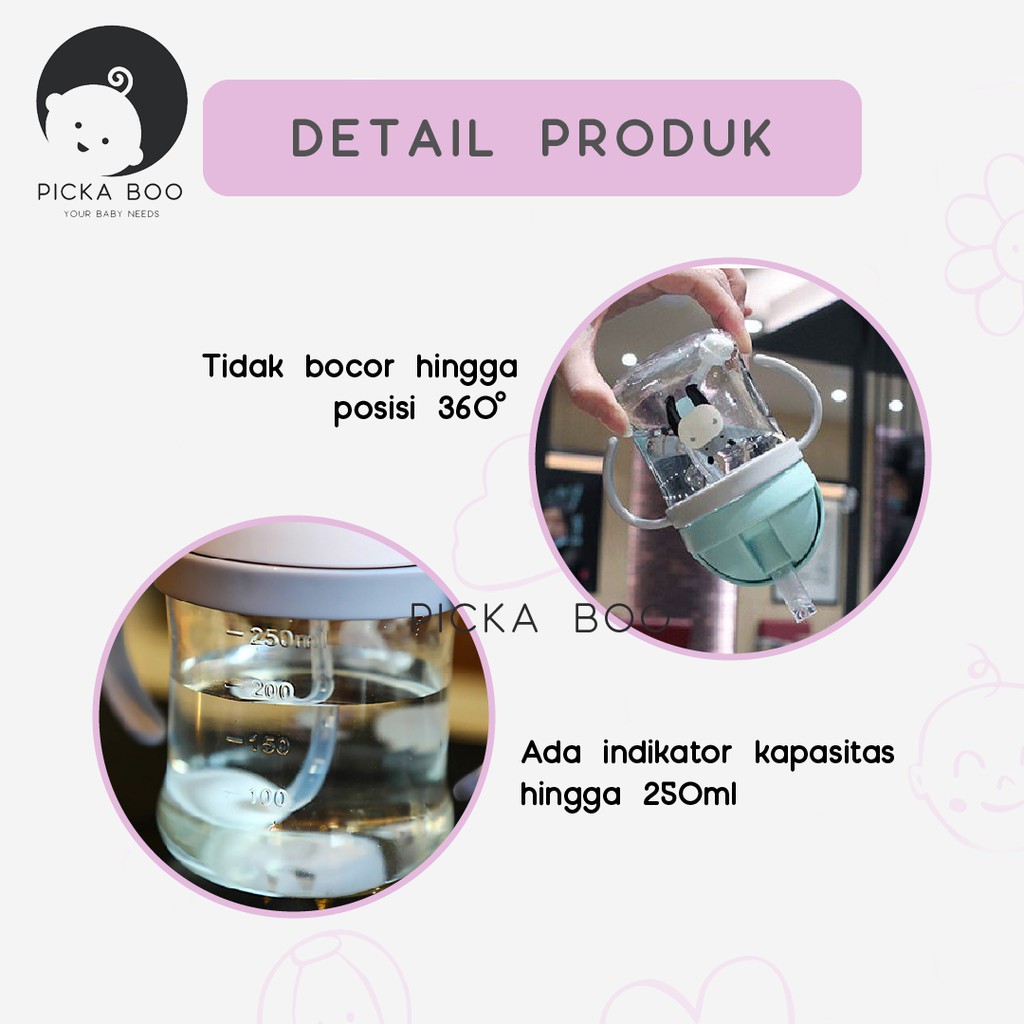 PICKA BOO Botol Gelas Minum Sedotan Anak Balita Botol Minum Bayi Gelas Anak Balita Training Cup Baby