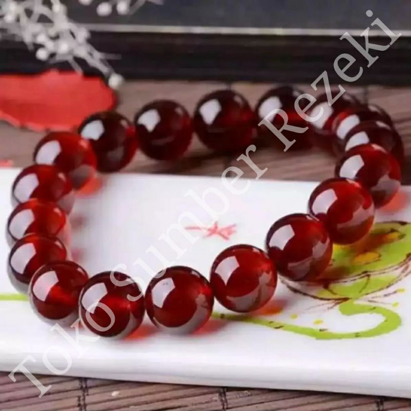 Gelang Batu Giok Merah Feng Shui Kesehatan Red Stone Fengshui Bracelet Kesehatan Feng Shui