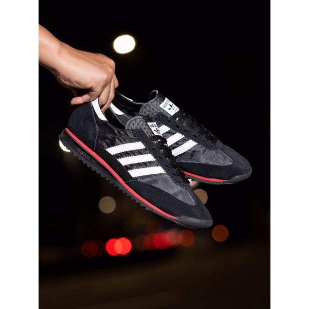 ADIDAS SL72 BLACK WHITE RED SOLE BLACK