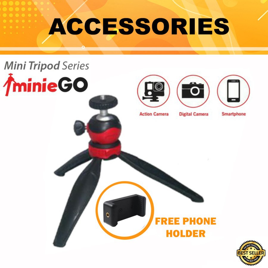 EXCELL Minie Go Mini Tripod Ballhead 360 Miniego Pod Vlog Camera