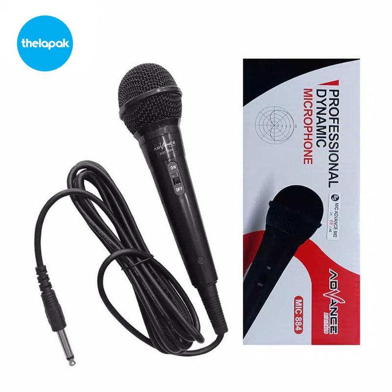 Mic Original Advance 884 Mikrofon Karaoke On Off Model Kabel