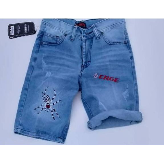 PALING MURAH Celana  jeans  pendek sobek  wisker laser U0H0 