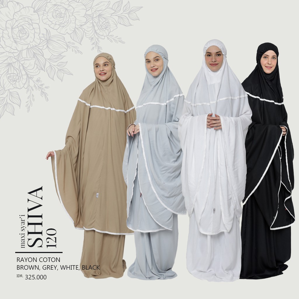 Mukena Jumbo Tatuis Shiva 120 Katun Rayon Polos Renda