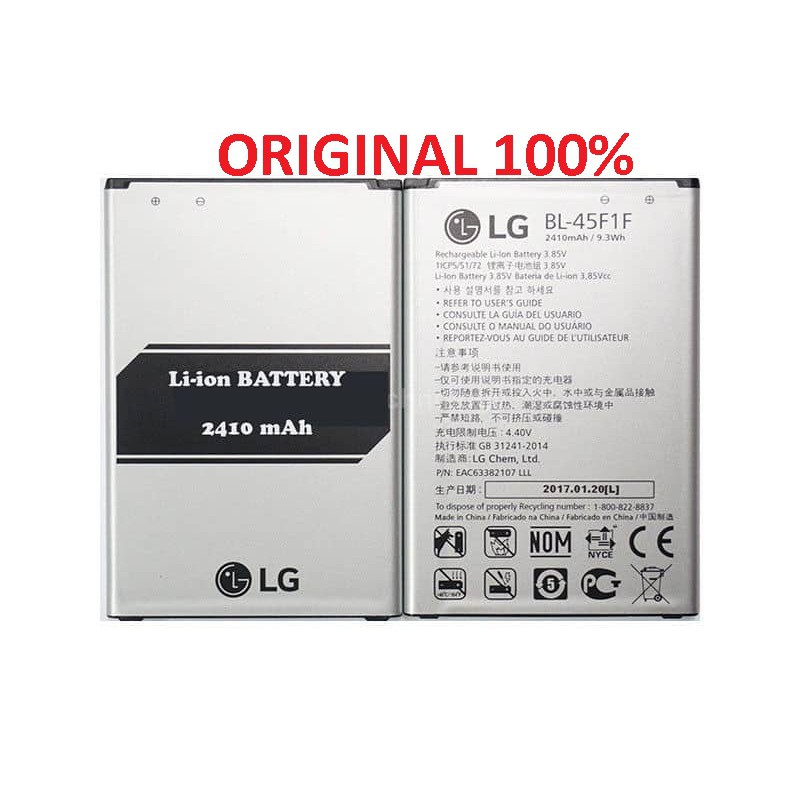 Baterai battery Batere K8 / K4 / K3 2017 LG BL-45F1F Original 100%
