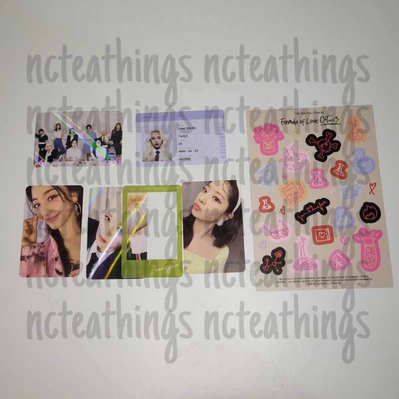 OFFICIAL PC TWICE JIHYO DAHYUN JEONGYEON CHAEYOUNG FORMULA OF LOVE FOL PHOTOCARD STICKER