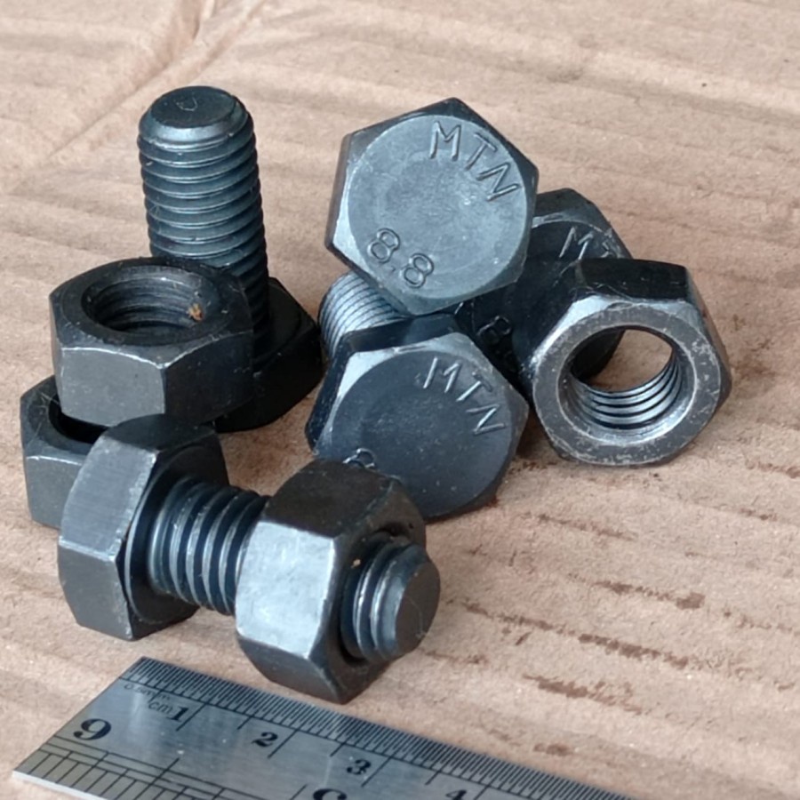BAUT BAJA HTB 8.8 M12 X 25 FULL DRAT / BAUT 19 KUNCI 19 / BAUD FULL DRAT 19 / BAUT BAJA M12 X 25 HIT
