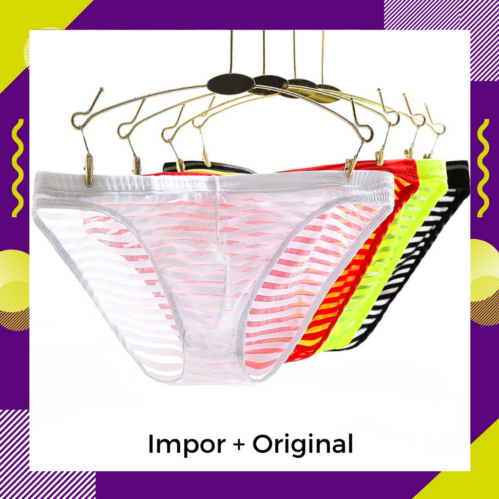 Celana Dalam pria jumbo / Pakaian Dalam Pria Boxer transparan Stretch g string Panties Y038