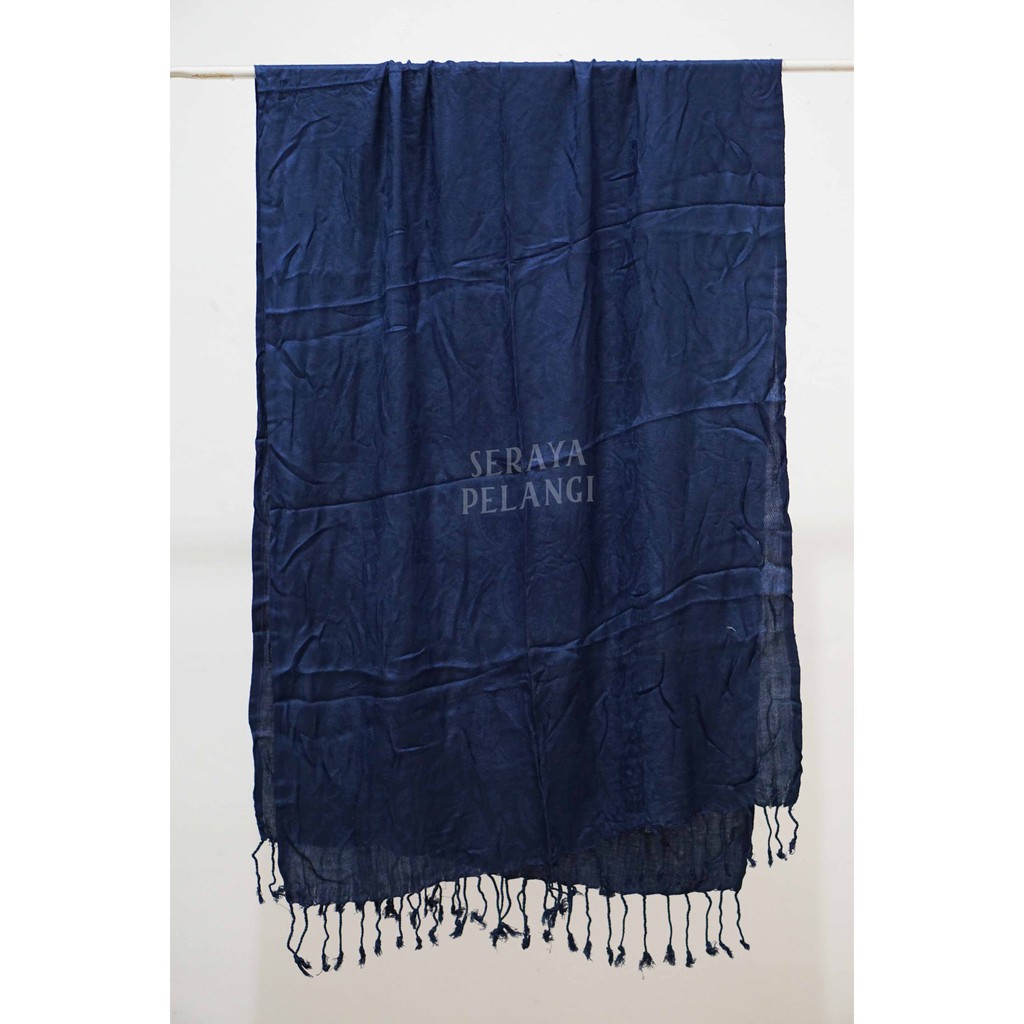 Pashmina Bayangan Motif | Selendang | Scarf | Syal | Shawl | Pasmina | Souvenir | Hadiah | Keong-8. Navy blue