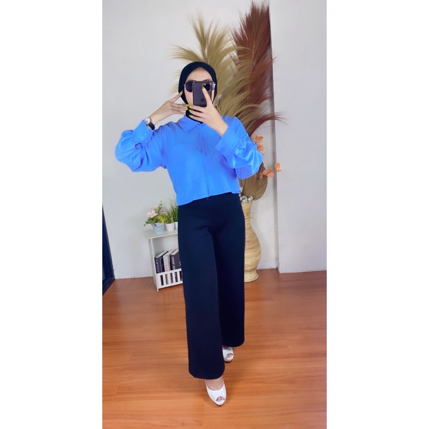 RX Fashion - Kemeja Gita Rami Basic / KEM TASA / GIOMI LINEN RAMI SHIRT - BN-SOFTBLUE