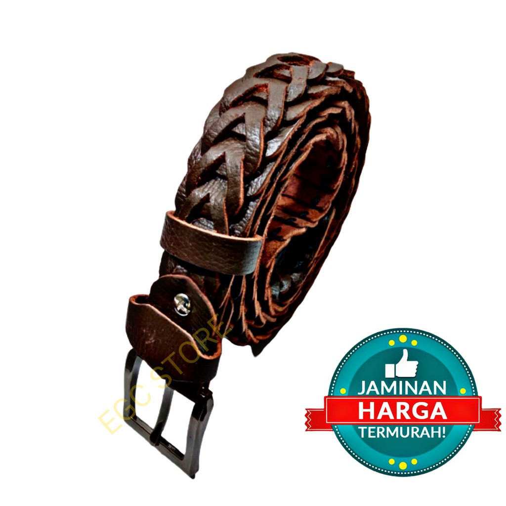 IKAT PINGGANG WANITA KULIT MODEL KEPANG / WOMEN LEATHER BELT - JARUM-3,5CM+KULIT-KEPANG