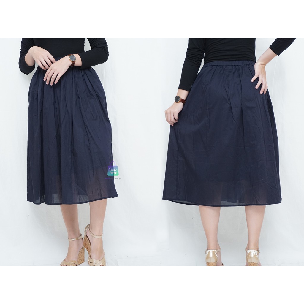 ROK WANITA 7/8 B4n4n4 R3publ1c PINGGANG KARET RAMPLE-1