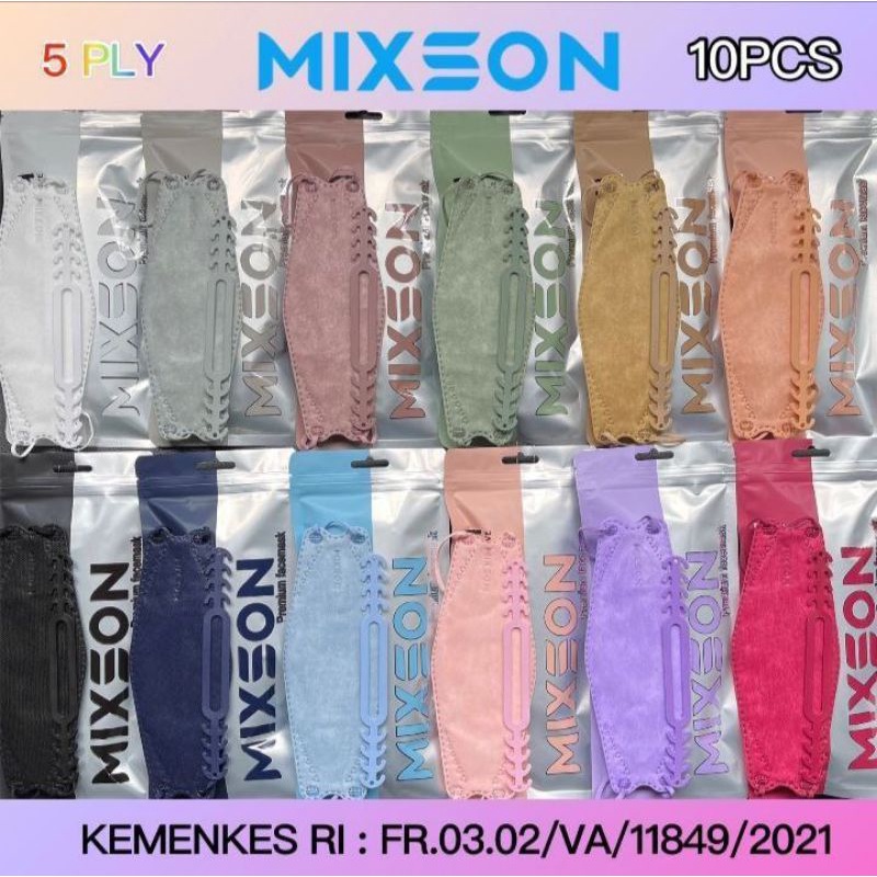 Masker KF94 warna 1pack isi 10 pc 4ply dan 5ply kemenkes