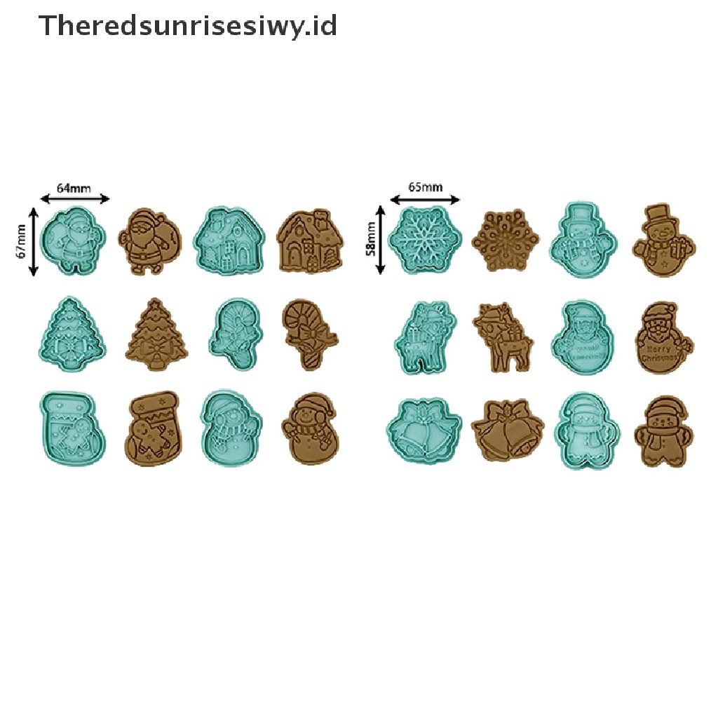 # Alat Rumah Tangga # 6pcs / Set Cetakan Pemotong Adonan Kue Cookie Desain Pola Pohon Natal Snowflake 3D