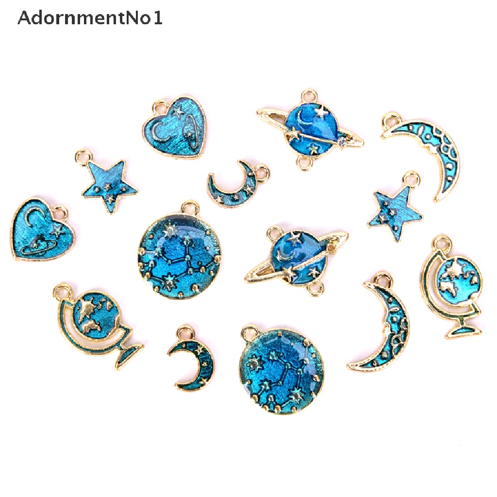 (AdornmentNo1) 10pcs / Set Liontin Enamel Alloy Seri Universe Untuk DIY Perhiasan Charms