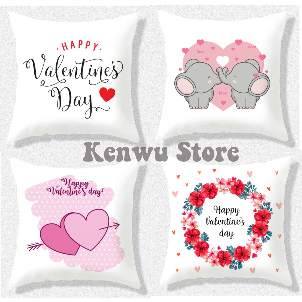 Bantal Valentine 30x30 cm Part 1 #VL 001-010 / Kado Valentine / Bantal Kado / Kado Hari Kasih Sayang / Bantal Souvenir / Bantal Sofa