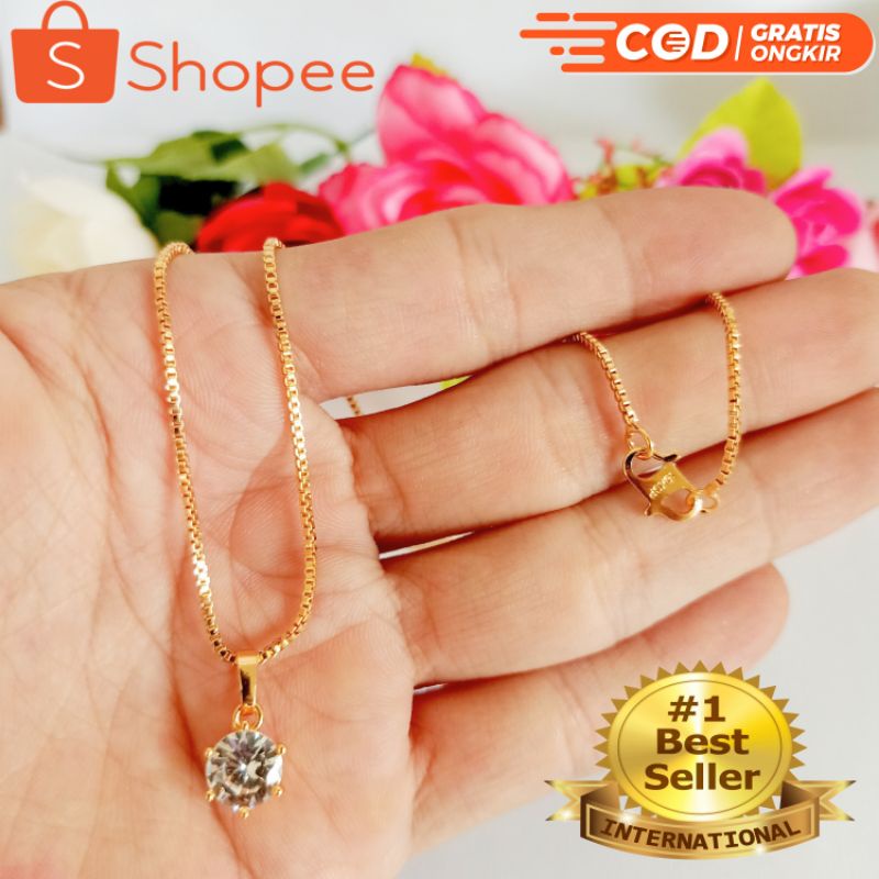 COD kalung titanium/kalung permata/kalung termurah/kalung wanita fashion kekinian