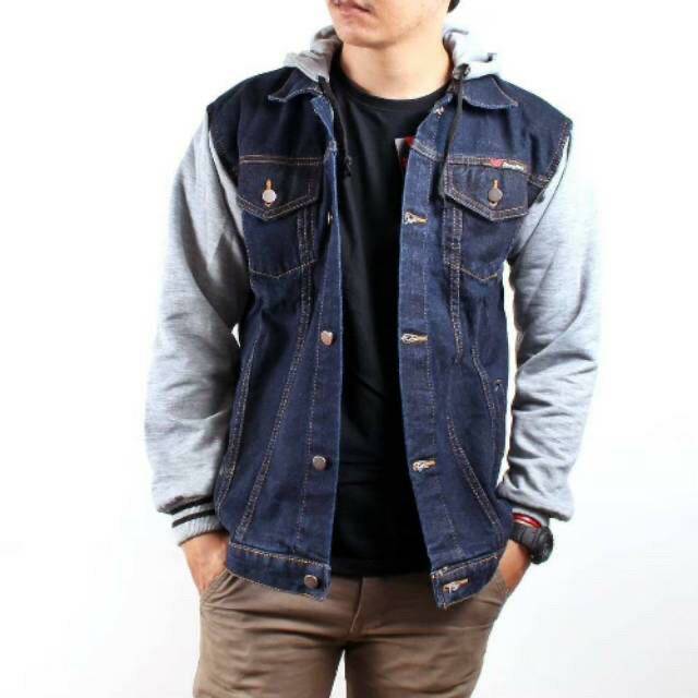 Jaket Jeans Denim Hoodie Boy Pria Jaket Jeans Si Boy Jaket Pria