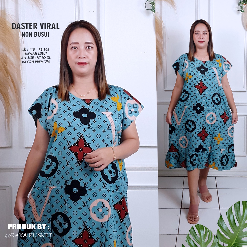 DASTER RUFFLE | DASTER VIRAL MOTIF | DASTER KEKINIAN | DASTER RAYON MURAH BAWAH LUTUT NON BUSUI-MOTIF 29