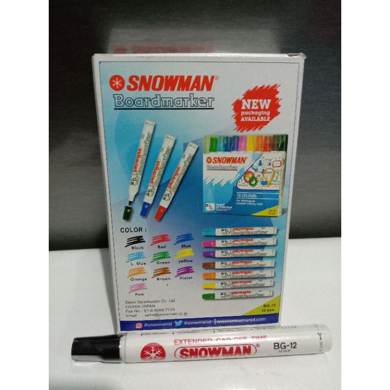 spidol snoman white board marker BG12 / spidol papan tulis bsa di hapus bsa COD ( bayar di tempat )