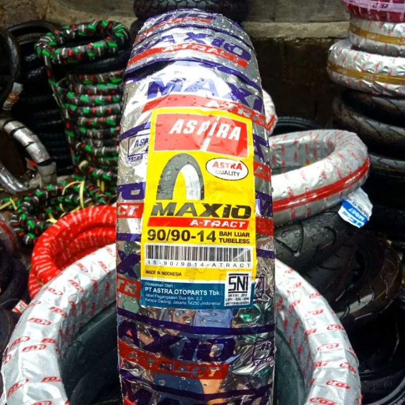 BAN TUBLES MATIC ASPIRA MAXIO A-TRACT 90/90.14 BAN BARU 100% ORIGINAL GRATIS PENTIlL