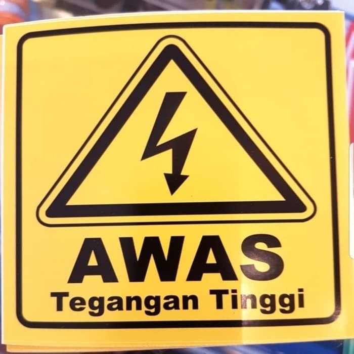 

SIGN STICKER AWAS TEGANGAN TINGGI UKURAN 10X10CM K3 RAMBU SAFETY