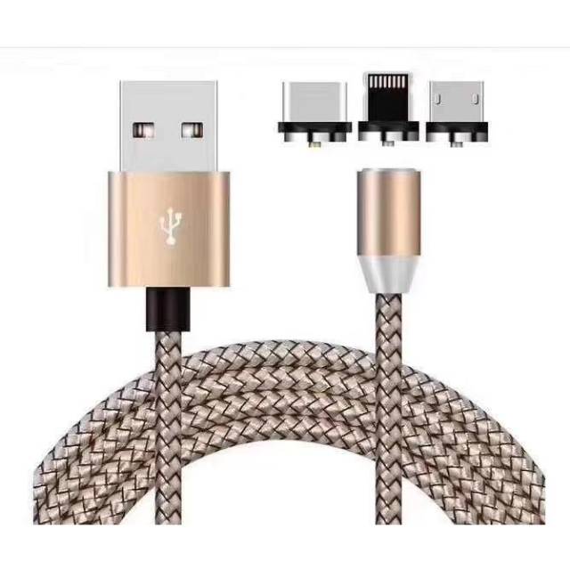 Kabel magnetic 3 in 1 Micro+lightning dan tipe C