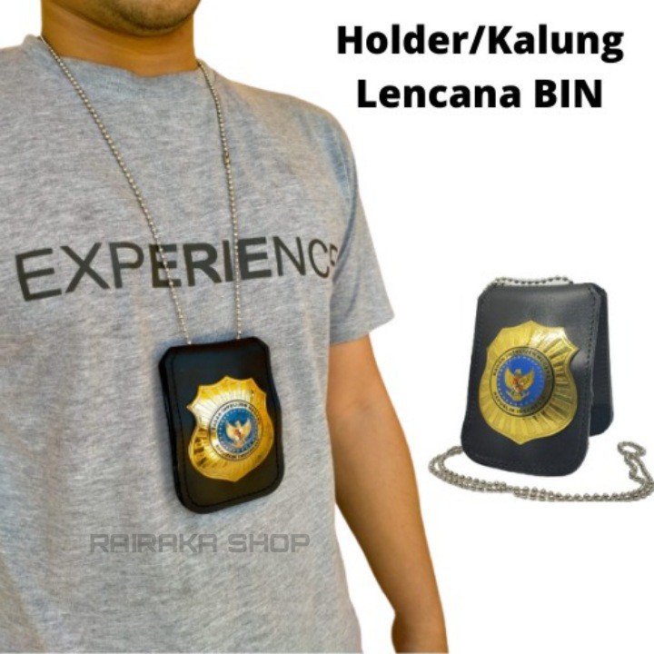Dompet Kalung Lencana BIN Intelejen Negara Dompet Kartu KTA BIN Kulit Sepaket