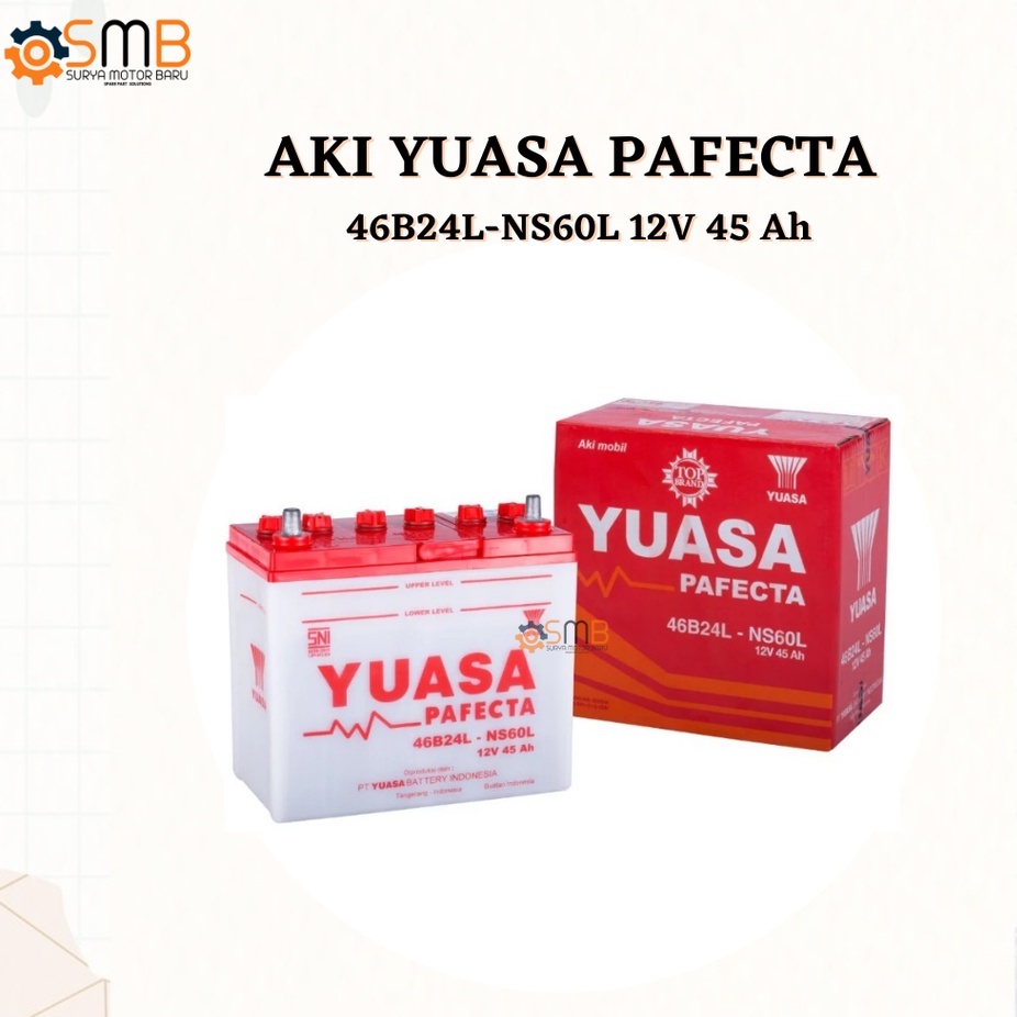 AKI BASAH YUASA (46B24L) (46B24R)  NS60 KIRI/KANAN 12V 45Ah Pafecta