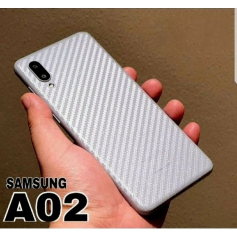 samsung A02 M02 skin carbon anti gores belakang karbon