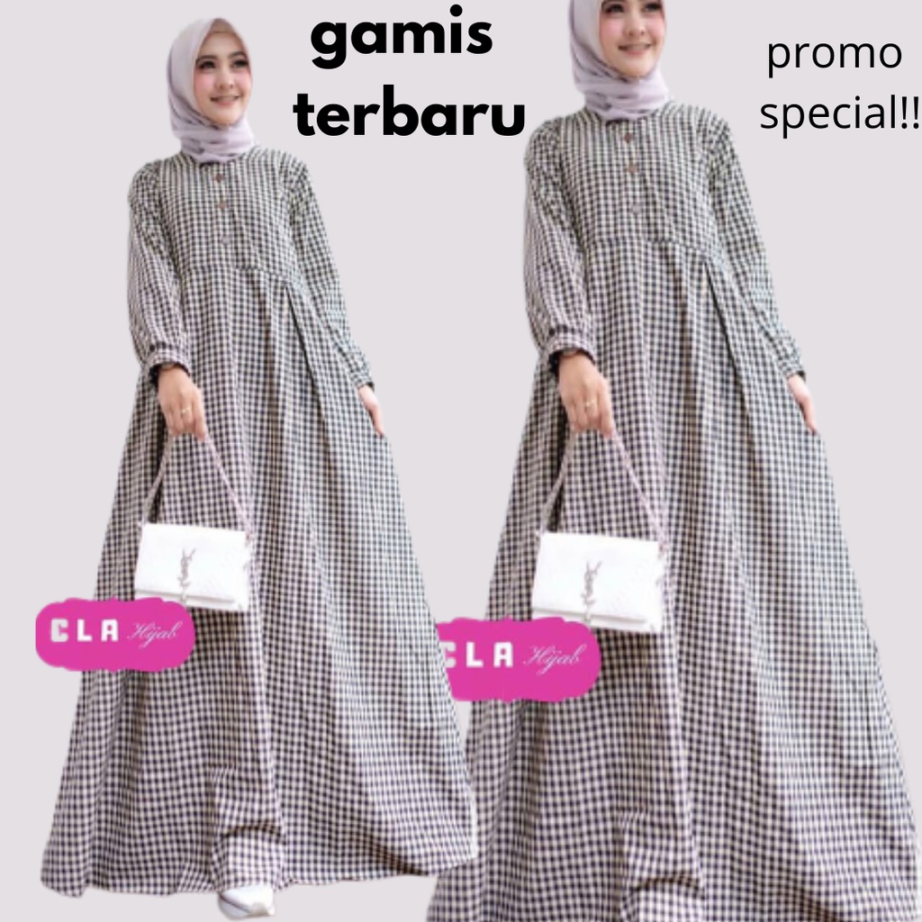 BEST GAMIS SYAR'I FASHION REMAJA OOTD KEKINIAN GAMIS KOTAK WANITA /BAJU WANITA MOTIP KOTAK/GAMIS TER