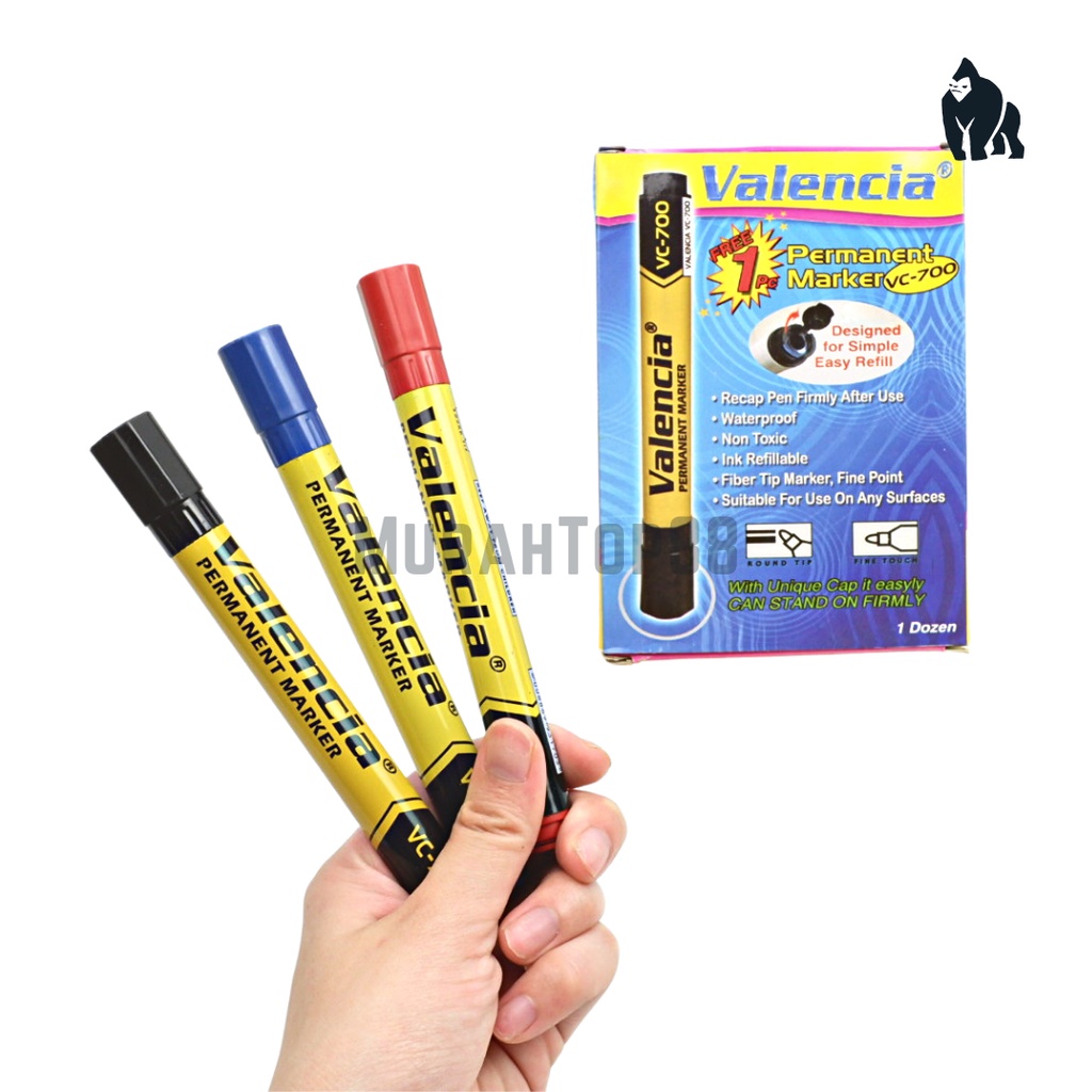 

Spidol Permanent Marker Valencia VC-700 Tinta Hitam [PER PCS]