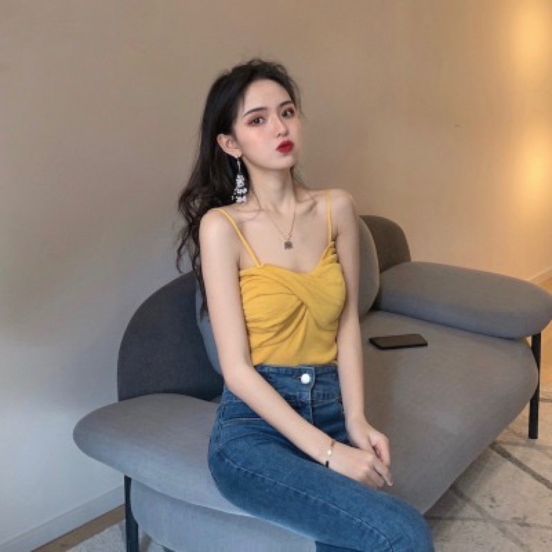 ✨WINGALERY✨ Tank Top Olivia Bahan Rajut Pakaian Wanita Import Style Korea 4038-4