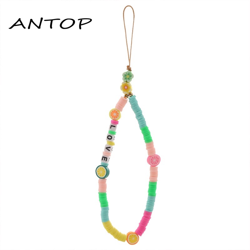 Populer Mutiara Lembut Tembikar Ponsel Lanyard Wanita Ponsel Case Liontin Aksesoris ANTOP