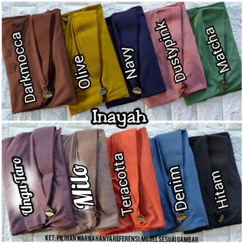 ( Adel Hijab ) INAYAH•jilbab pad jumbo•jilbab instan jersey•jilbab instan polos