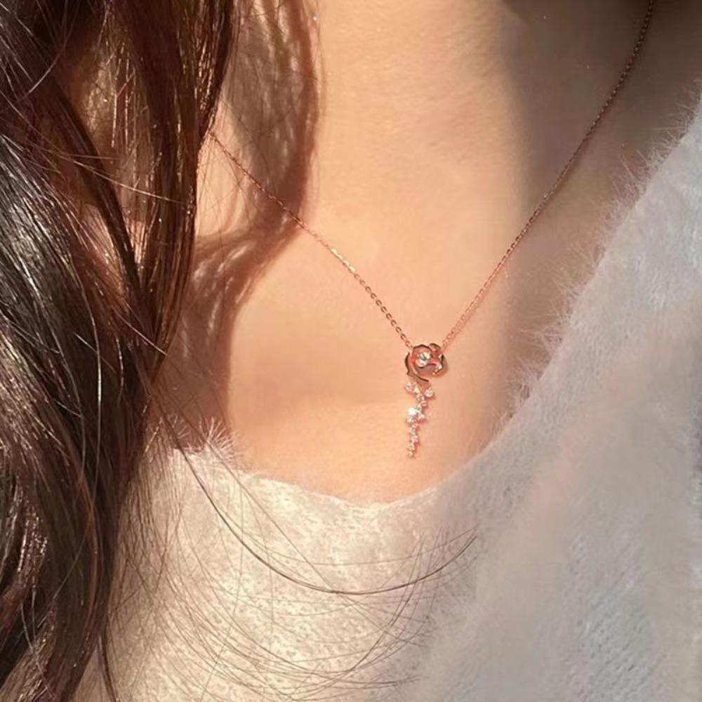 Mxbeauty Bunga Mawar Kalung Trendi Retro Hadiah Perempuan Choker Gadis Wanita Rantai Klavikula