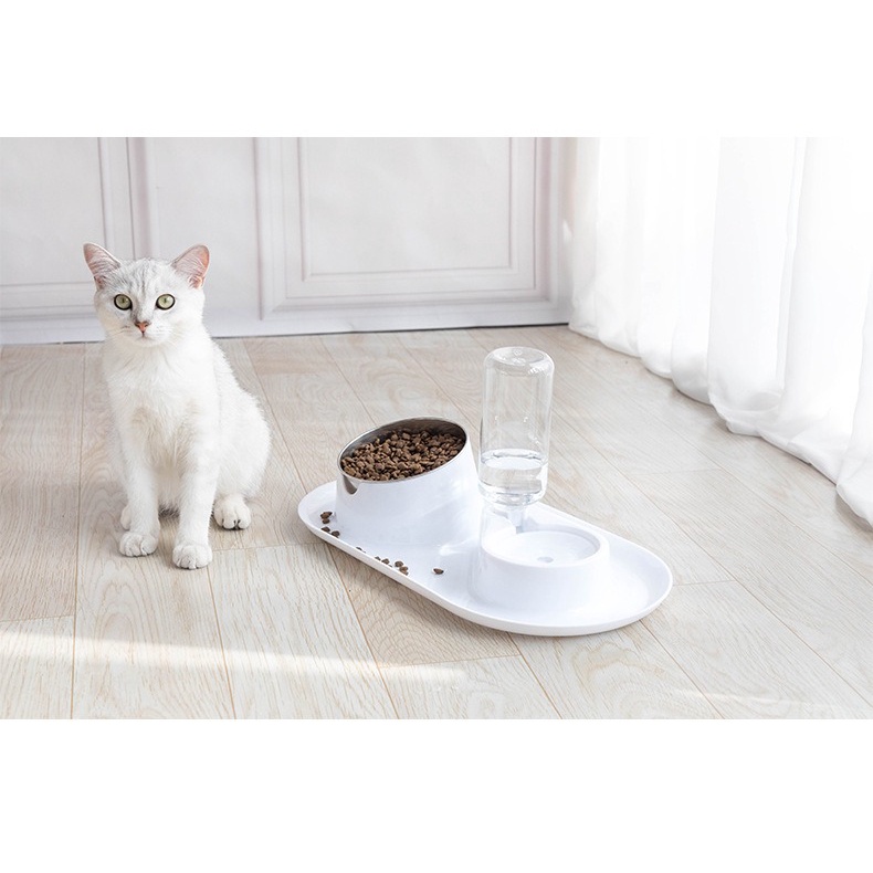 Dispenser Mangkok Stainless Minum Anti Tumpah Anti Semut  Untuk Anjing dan Kucing