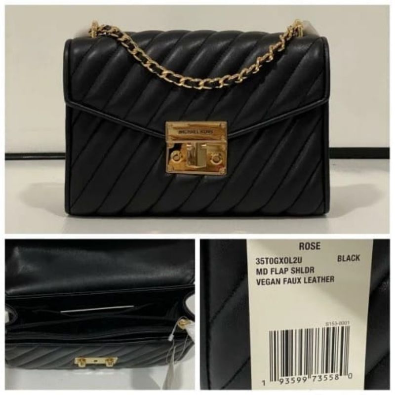 mk rose vegan medium flap shoulder