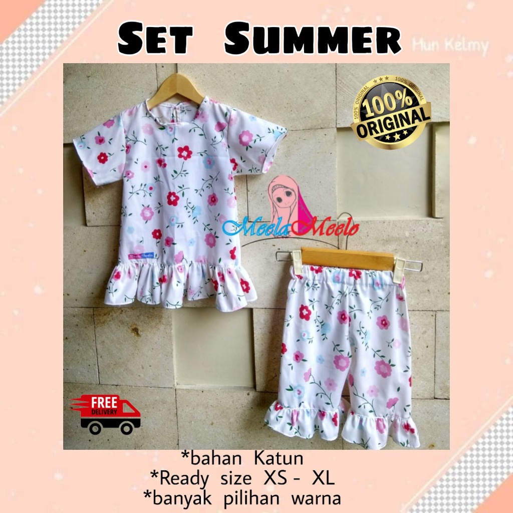 COD ONE SET SUMMER BAJU SETELAN ANAK BAHAN KATUN | GROSIR PAKAIAN ANAK PEREMPUAN | BAJU  SANTAI