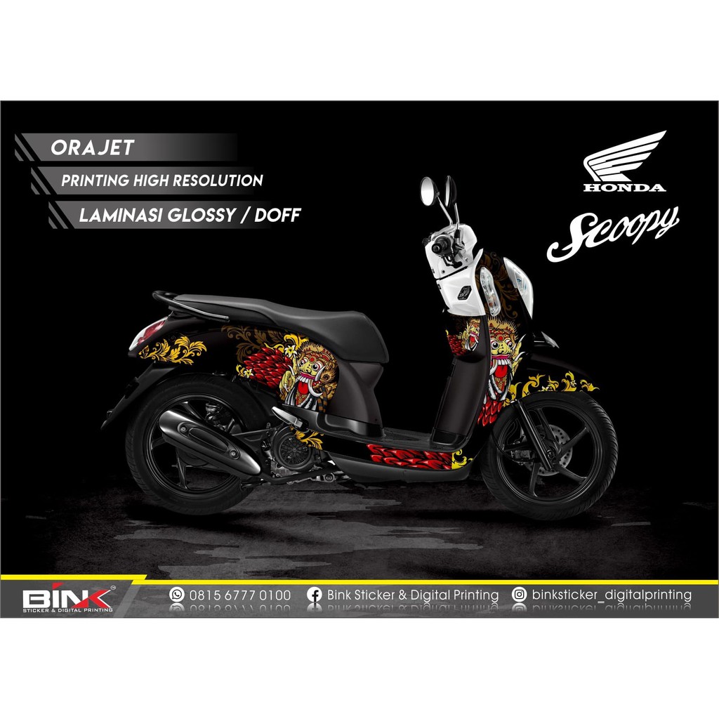 Decal Dekal Motor Scoopy Bermotif Shopee Indonesia