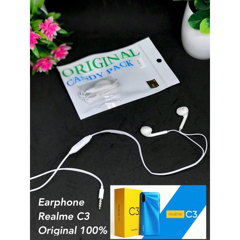 HANDSFREE REALME C3 ORIGINAL COPOTAN 100% CANDY PACK