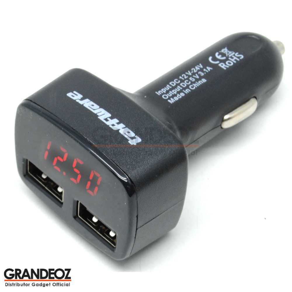 2 PORT DUAL USB Car Charger with LED Display Colokan Cas Mobil FAST CHARGING CASAN Motor PCX VARIO N