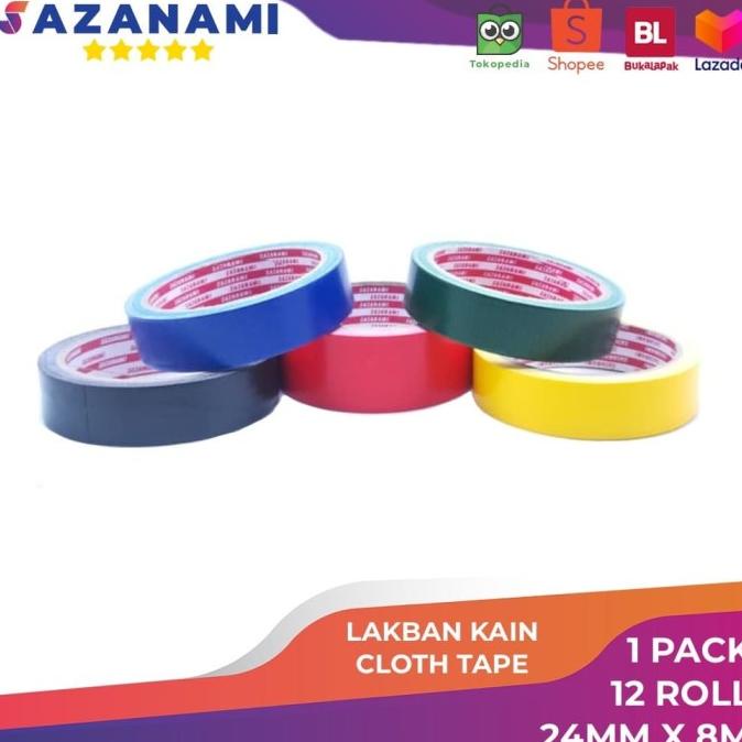 

JUAL MURAH 1 Lusin Lakban Kain hitam Warna 1" Inch x 10Y Sazanami Cloth Tape - Hijau Tua