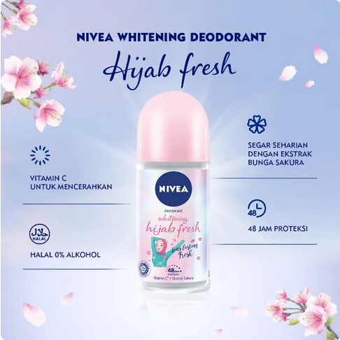 NIVEA DEODORANT WHITENING HIJAB FRESH ROLL ON - 25ml