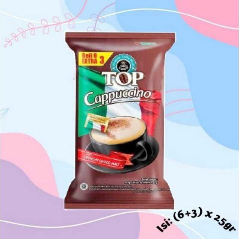 

top cappuccino with crunchy choco malt isi 9x25gr 9pcs kopi